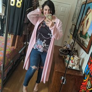 BooHoo Light Pink Duster/Kimono Jacket